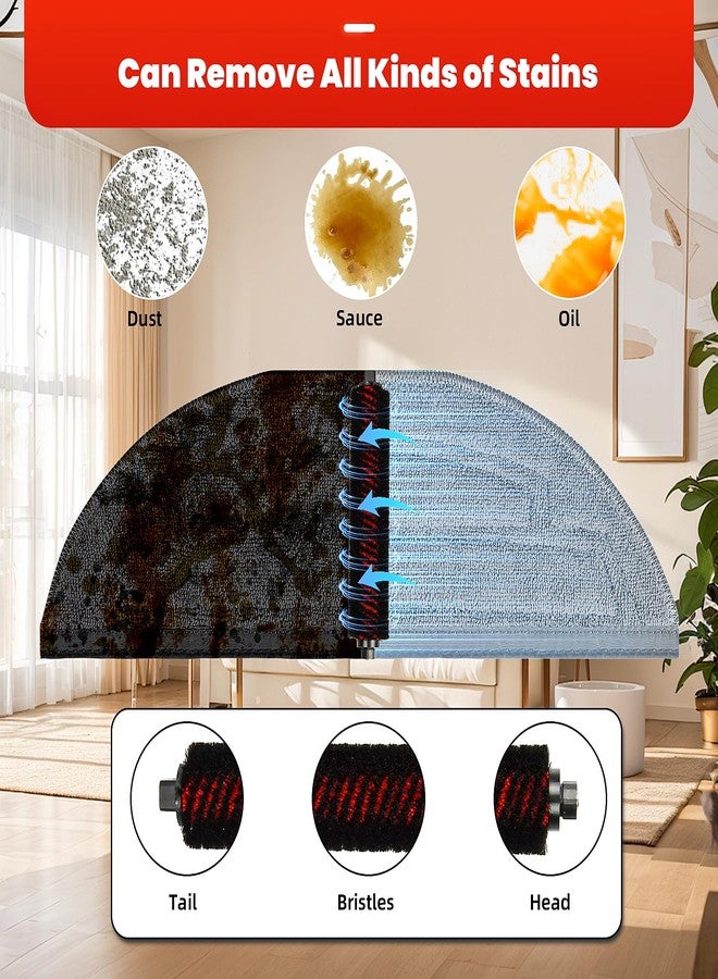 AnDongo 30 Pack Accessories Set for Roborock S8 Max/MaxV Ultra Robot Vacuum, 1 Pair Main Brushes, 2 Self-Cleaning Brush, 6 Side Brushes, 4 Filters, 4 Round Mop Pads, 4 Long Mop Pads, 6 Dust Bags, 2 Tools - Image 5